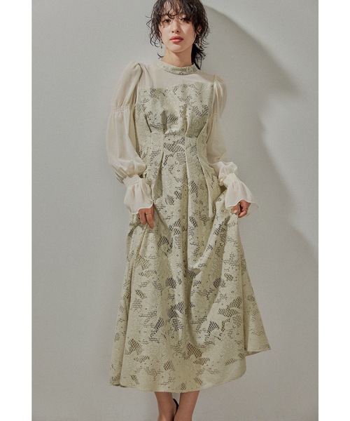 アシンメトリータックドレス 結婚式 パーティードレス 同窓会 お呼ばれ