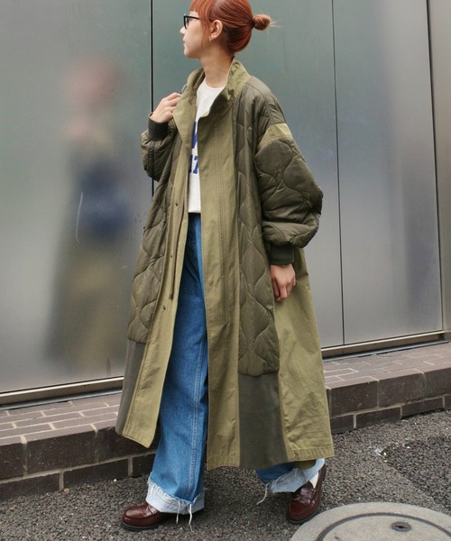 セール】≪新色登場≫【etsinta/エシンタ】切替マキシミリタリーコート