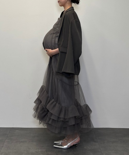 2点セットアイテム】ボリュームチュールジャケットセットドレス