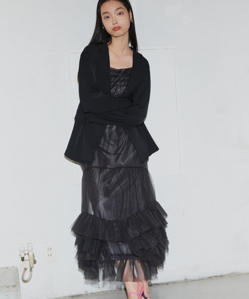 2点セットアイテム】ボリュームチュールジャケットセットドレス