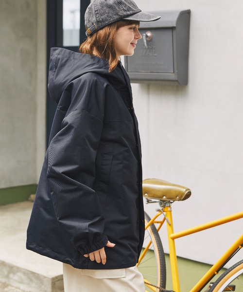 撥水加工】ナイロンワンポイント刺繍マウンテンパーカー MONO-MART