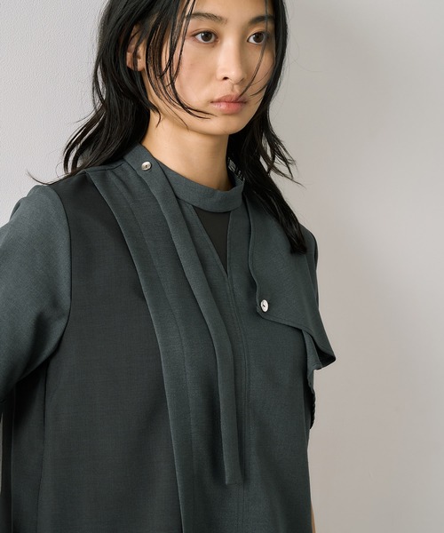 残りわずか！】ACETATEボウタイブラウス｜オフィスカジュアル