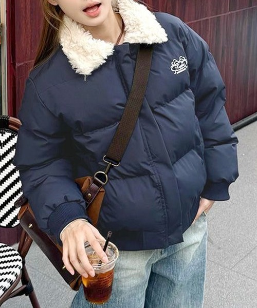 セール】ボア襟カジュアルダウンジャケット（ダウンジャケット/コート