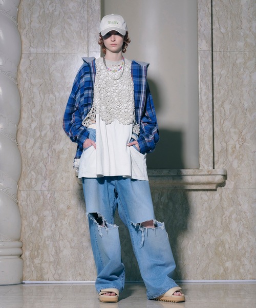 Jieda（ジエダ）の「DAMAGE ONE TUCK WIDE STRAIGHT DENIM（デニム