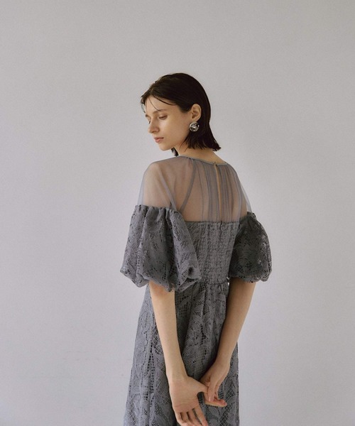 セール】Cotton race souffle sleeve dress（ドレス）｜LE'RURE