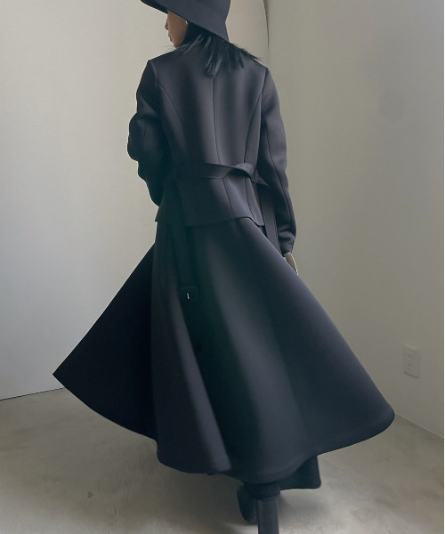 Ameri（アメリ）の「CARDBOARD FLARE DRESS COAT（ノーカラーコート