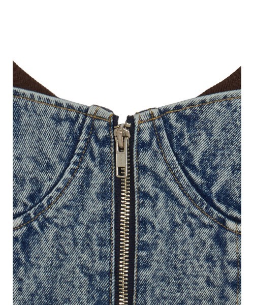 RIB MIX DENIM BUSTIER（その他トップス）｜Ameri（アメリ）の