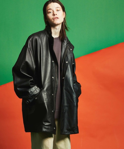 ユニセックスアイテム》プライムオーバーショートモッズレザーブルゾン