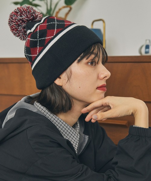 アソート柄 ポンポンニット帽（ニットキャップ/ビーニー）｜MONO-MART