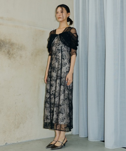 ANDRESD（アンドレスド）の「チュールドレープスパンコールドレス