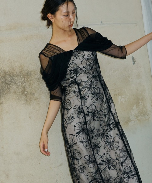 ANDRESD（アンドレスド）の「チュールドレープスパンコールドレス