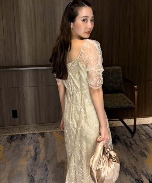 ウェーブパイピングフレアドレス / wave piping flare dress（ドレス