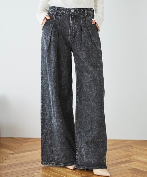 essentials タックワイドデニムパンツ（デニムパンツ）｜EDWIN