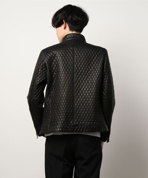 TETE HOMME（テットオム）の「キルティングレザーブルゾン（ライダース