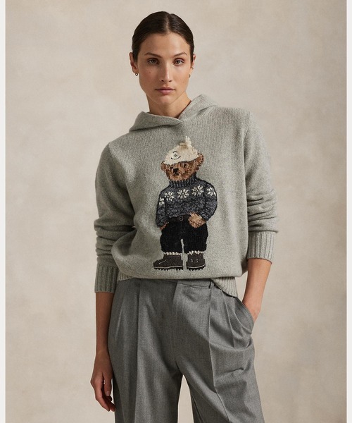 Polo ベア ウールカシミヤ ニット フーディ（パーカー）｜POLO RALPH
