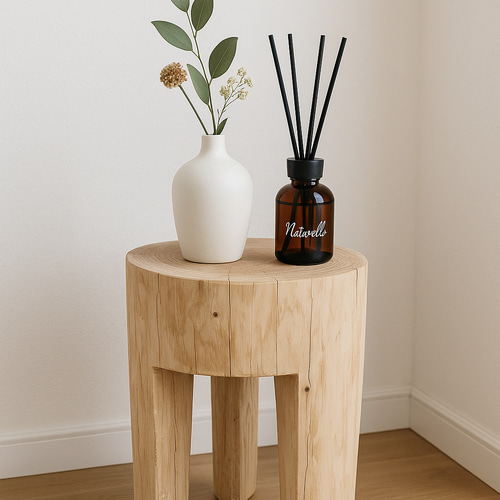 ヒノキ香る天然無垢丸太スツール｜森を歩くようにリラックスできる