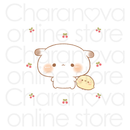 かなち。ミニハンカチタオル【もるちゃんとさくらんぼ。】 – キャラの