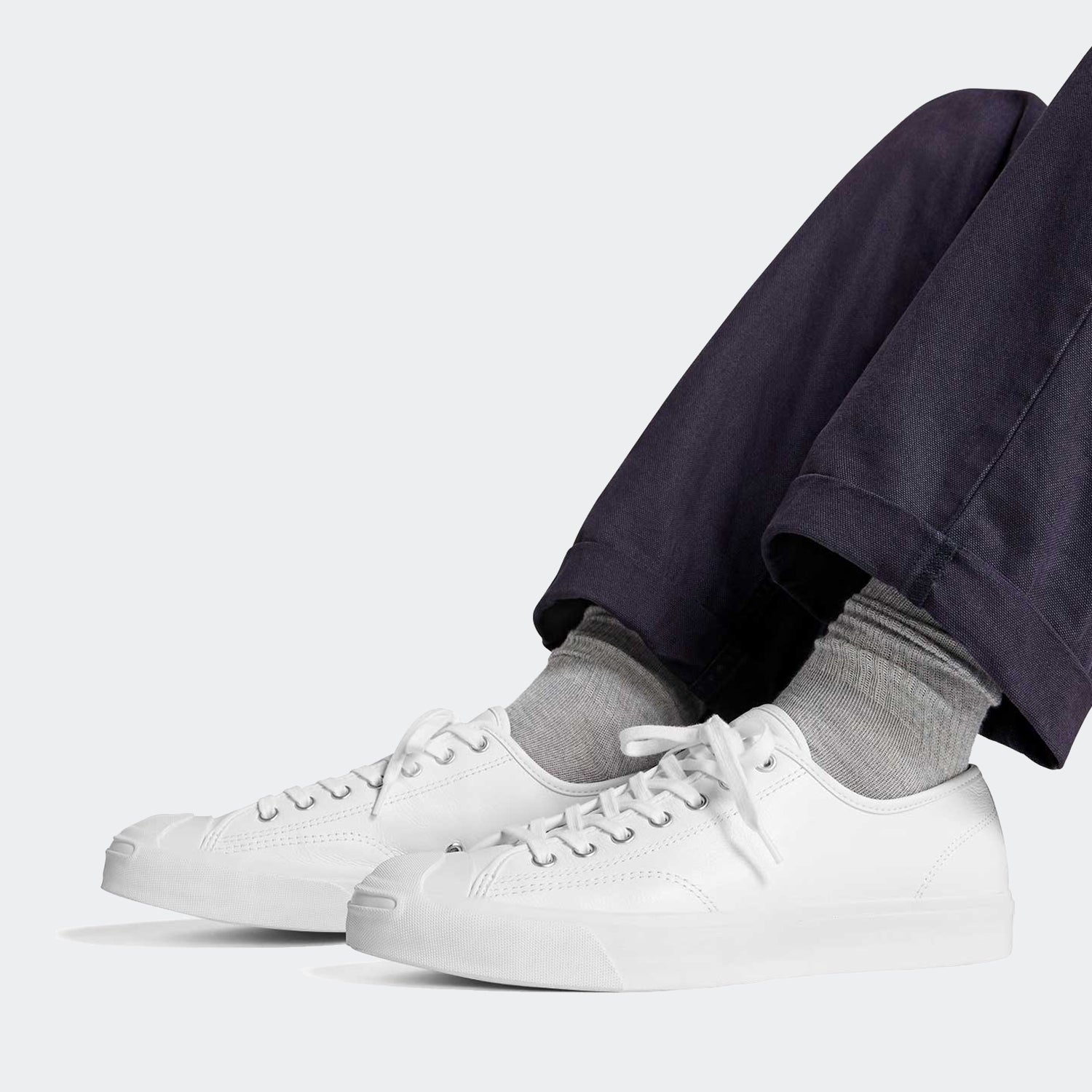 Unisex Converse Jack Purcell Leather Shoes White | Chicago City Sports