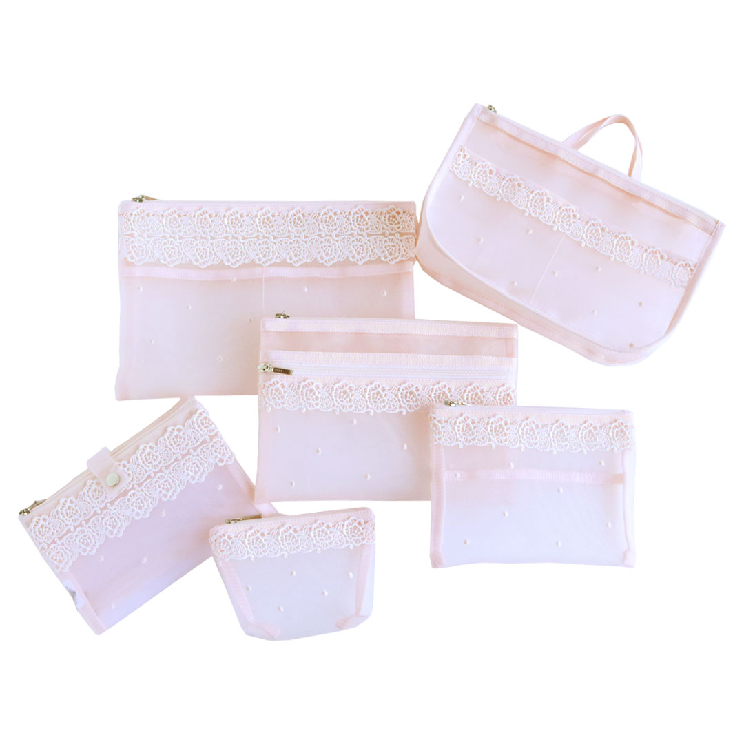 モダンローズメッシュ小物/マルチポーチ（ピンク） | 横浜元町 近沢