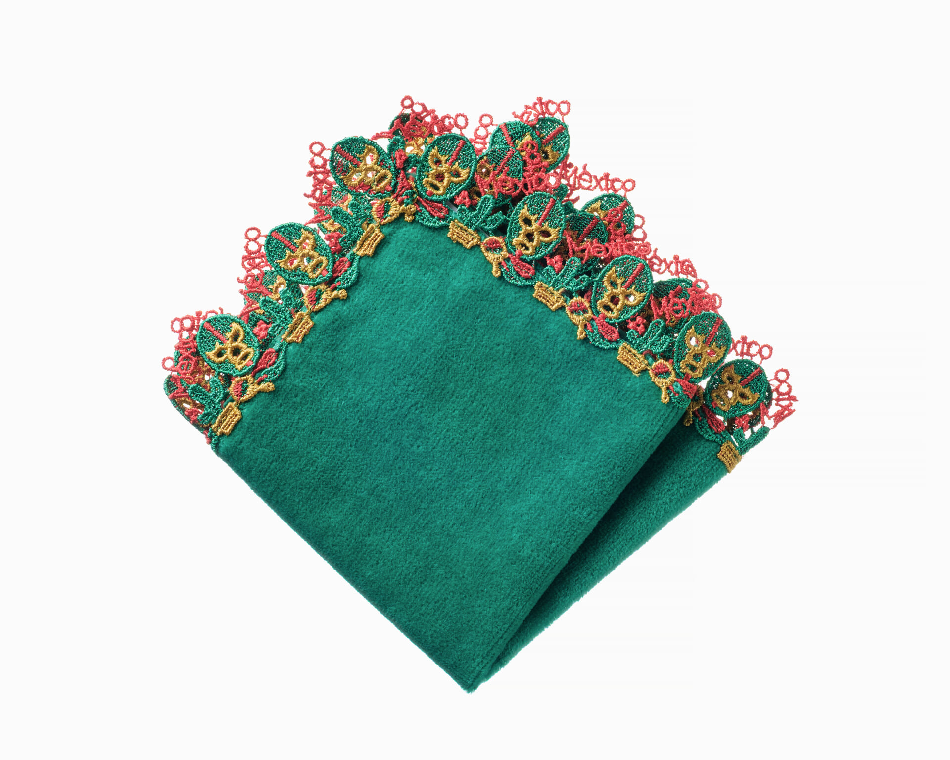 シーズンタオルハンカチ/覆面レスラー（グリーン） | 横浜元町 近沢