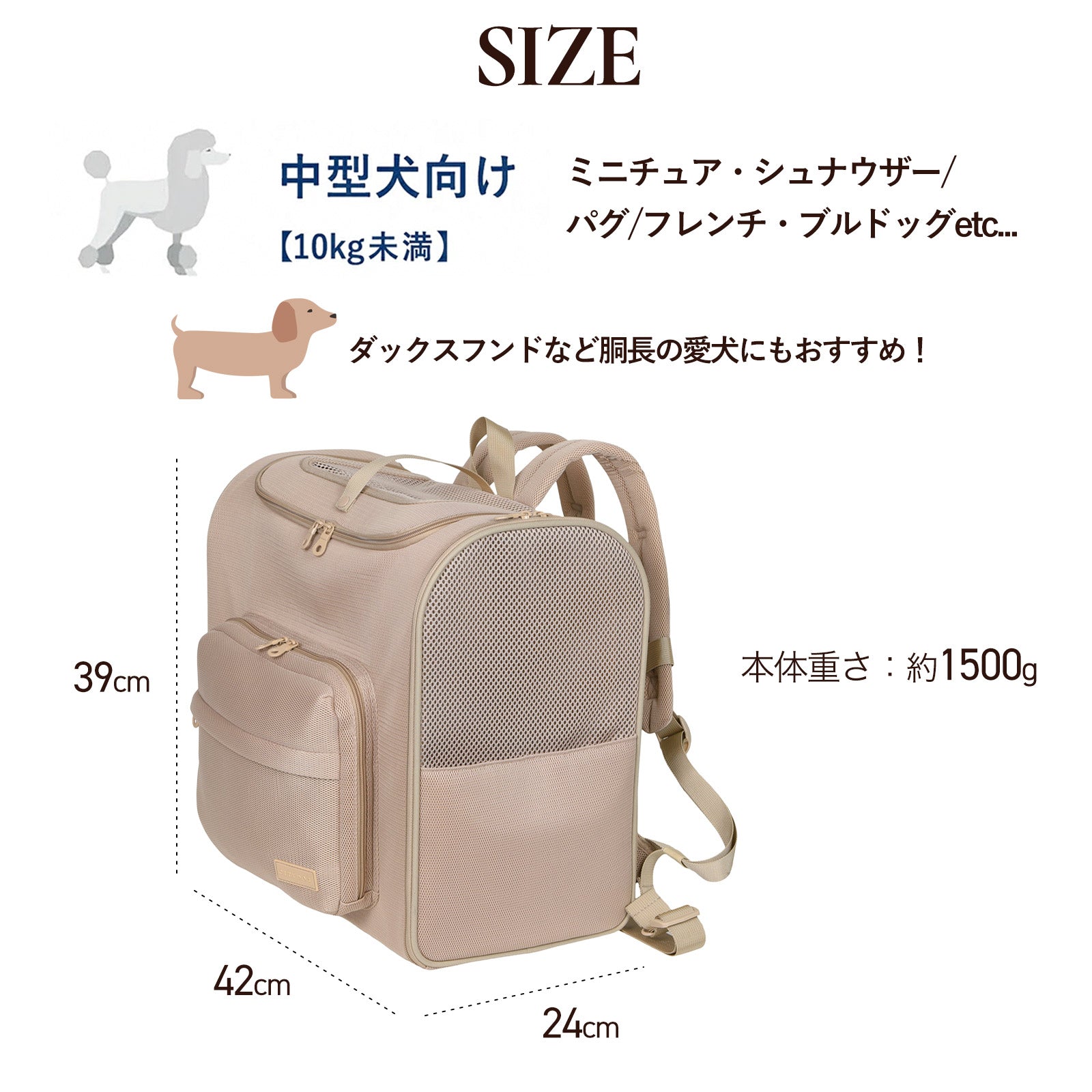 犬用 バックパックキャリー CITYDOG(シティドッグ) WIDE AIR BACKPACK