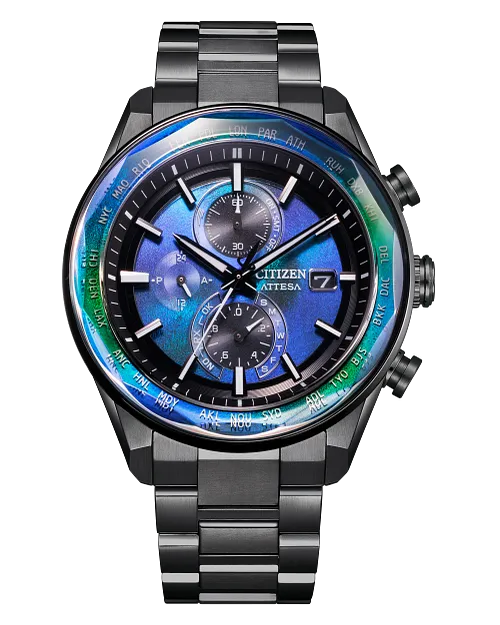 ATTESA Blue Dial Super Titanium with DLC Coating Bracelet AT8314