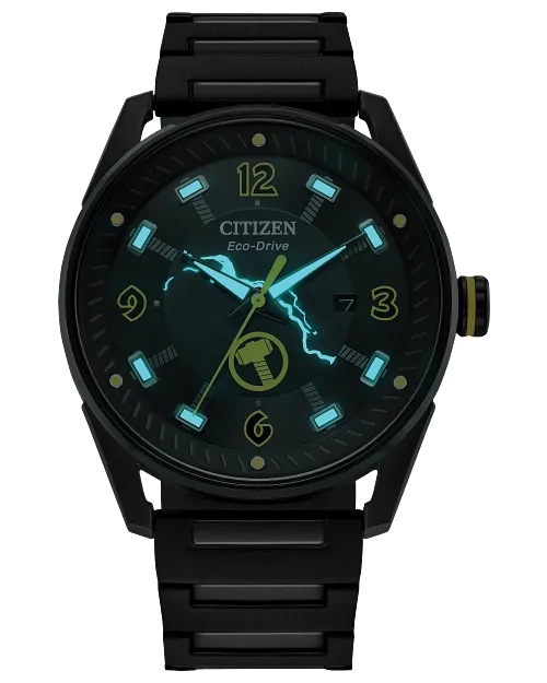 Thor Black Dial Stainless Steel Bracelet BM6987-50W | CITIZEN