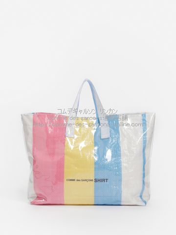コムデギャルソン・シャツPVCビニールトートバッグ（白青黄ピンクなど