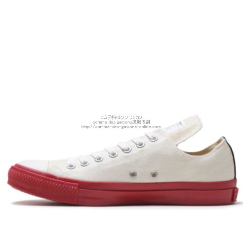 プレイ コムデギャルソン 日本限定コンバース ロー-白-チャック