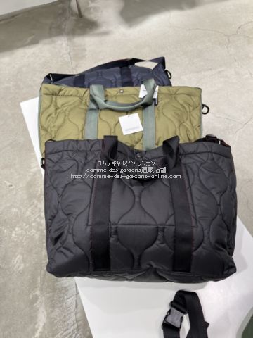 コムデギャルソンオム トートバッグ キルティング素材 赤耳ナイロン