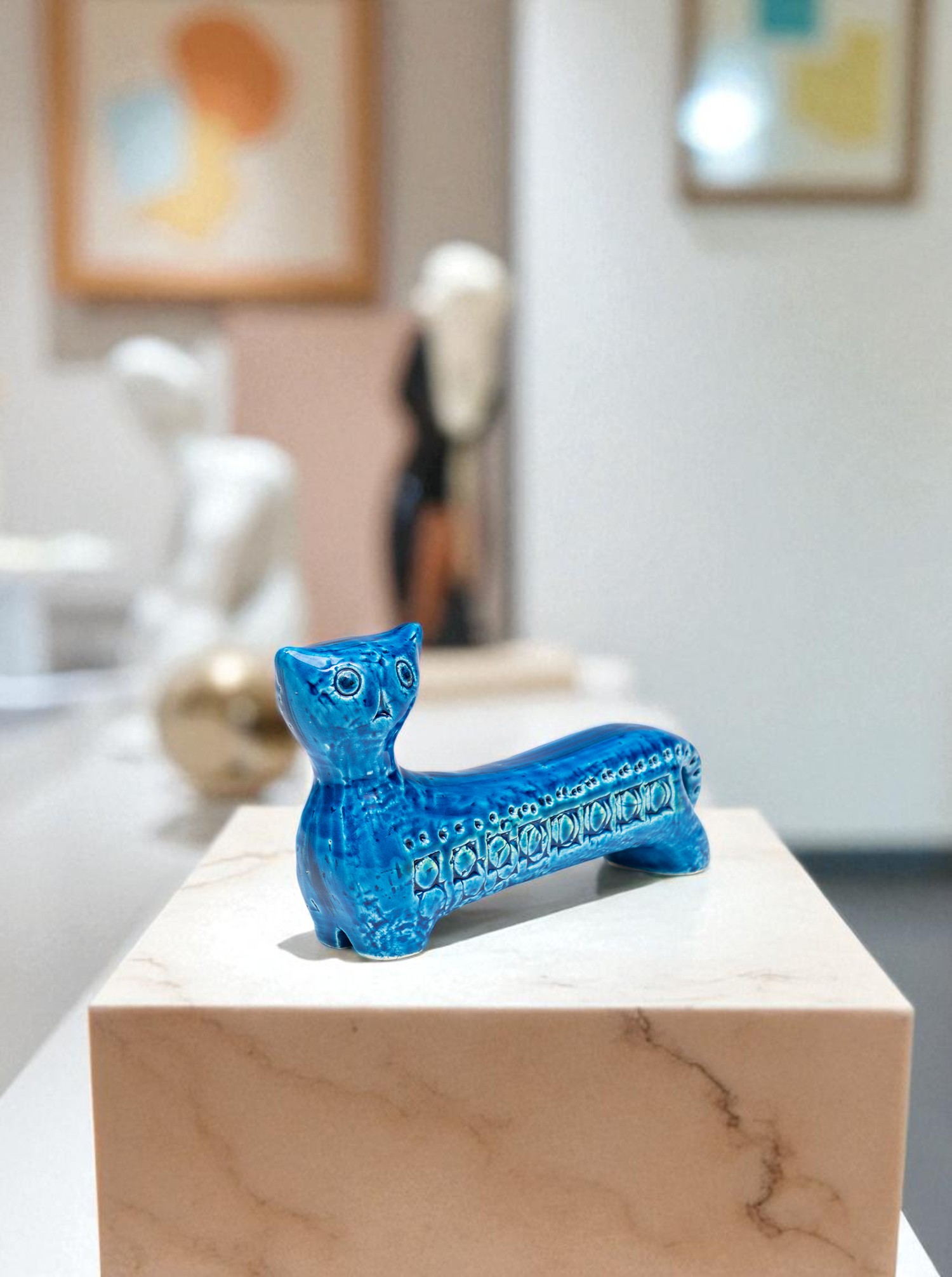 Bitossi Rimini Blu Cat . Design Aldo Londi 1959 for Bitossi (IT