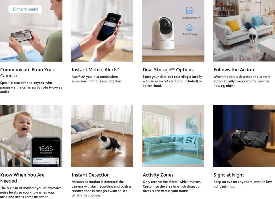 eufy Security 2K Indoor Camera Kit, Wi-Fi Enabled, Night Vision