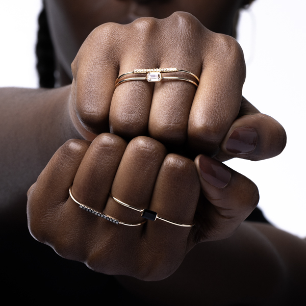 DROSERA ダイヤモンド カフ リング