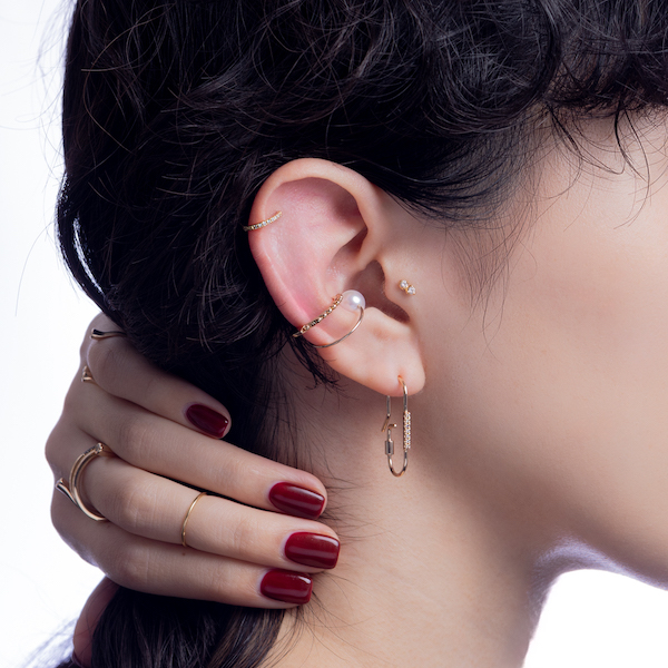 K18 SNAKE KNOT ダイヤモンド ピアス