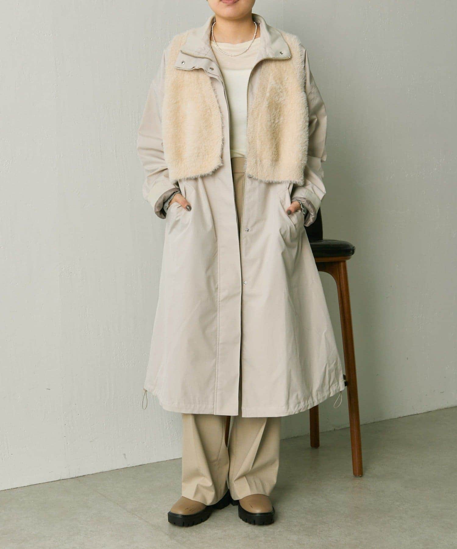 ベスト付きで着まわせる！馬刺しゅうコートに新色が登場！ | ear