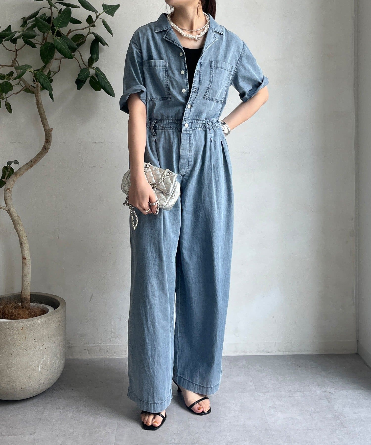 ソフトタッチデニムオールインワン | DOUDOU(ドゥドゥ)レディース