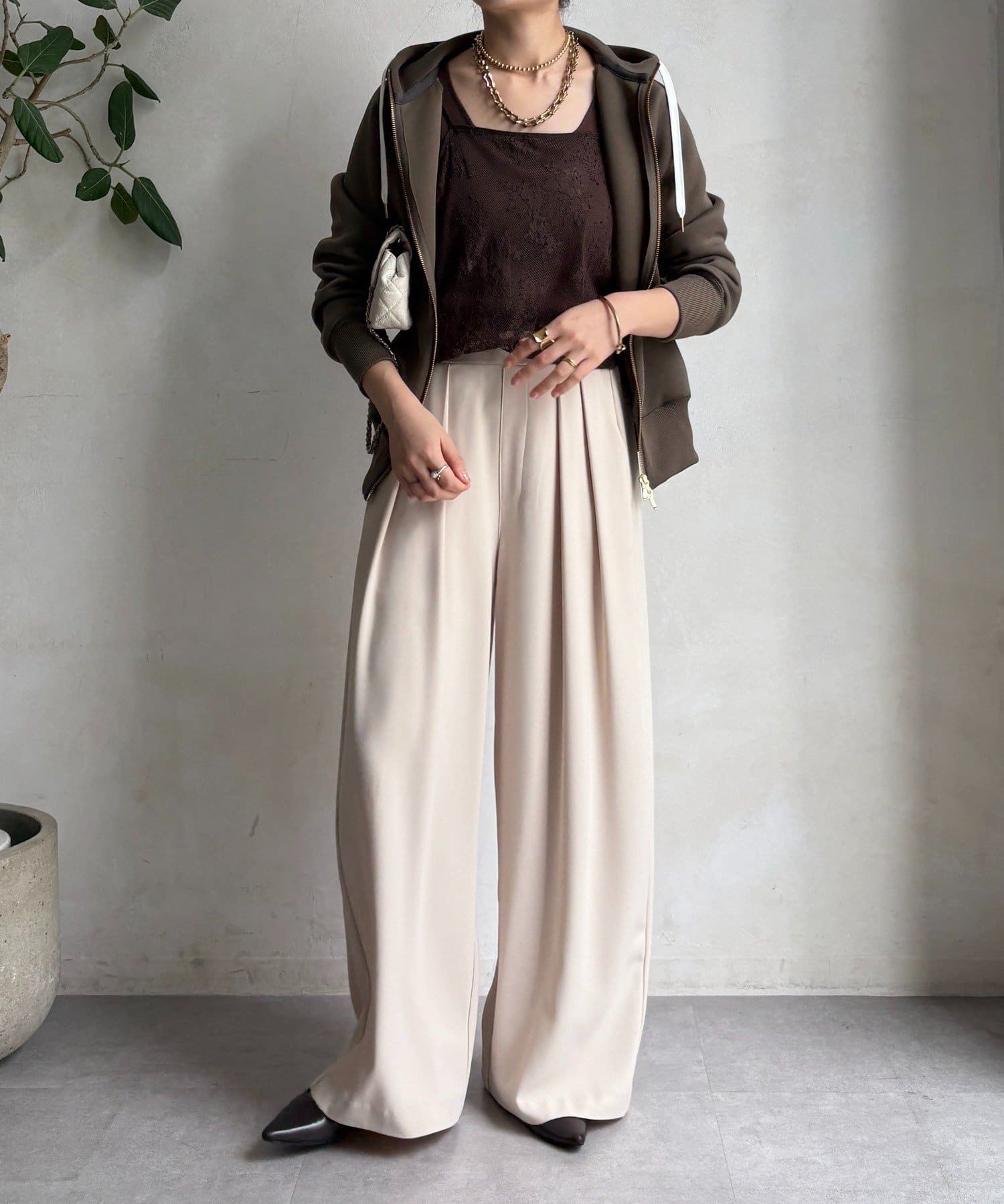 プラムダンボールジップフーディー | DOUDOU(ドゥドゥ)レディース