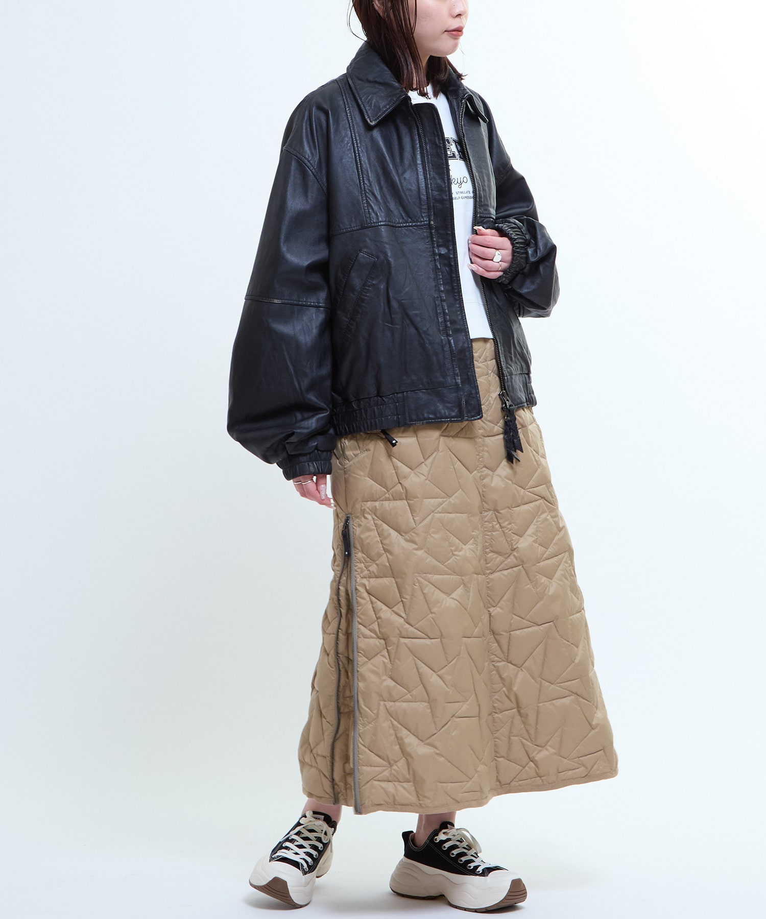 VINTAGE-LIKE SHEEP LEATHER ZIP BLOUSON｜CONVERSE TOKYO (コンバース