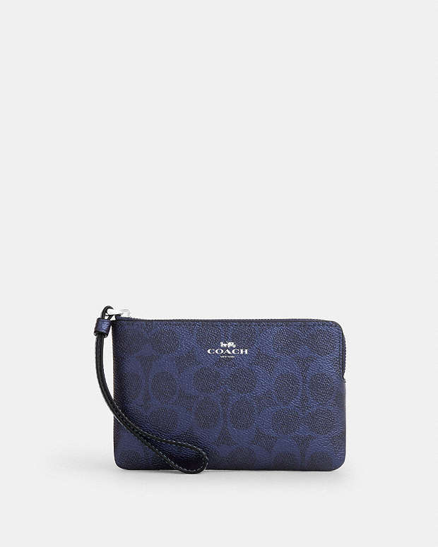COACH® DK | Corner Zip Wristlet In Signature Canvas