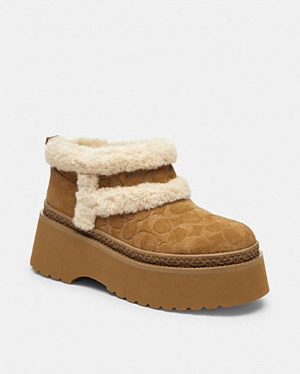 公式】COACH – コーチ | クリスティーナ ブーティ・シグネチャー スエード