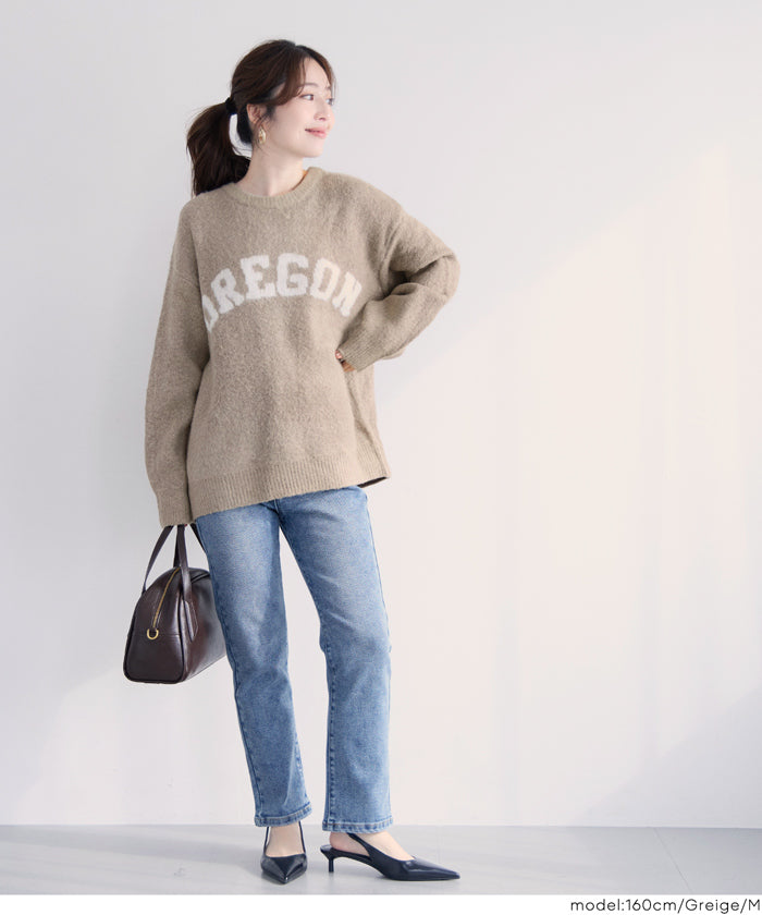 セール☆2490円→990円 ブークレーロゴニットトップス レディース