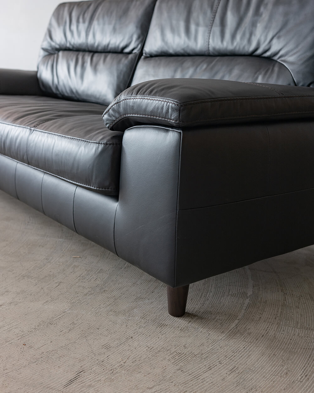 現品SALE］SALSA ソファ W2000 ハイバック 本革ブラック（SA）LS74102A