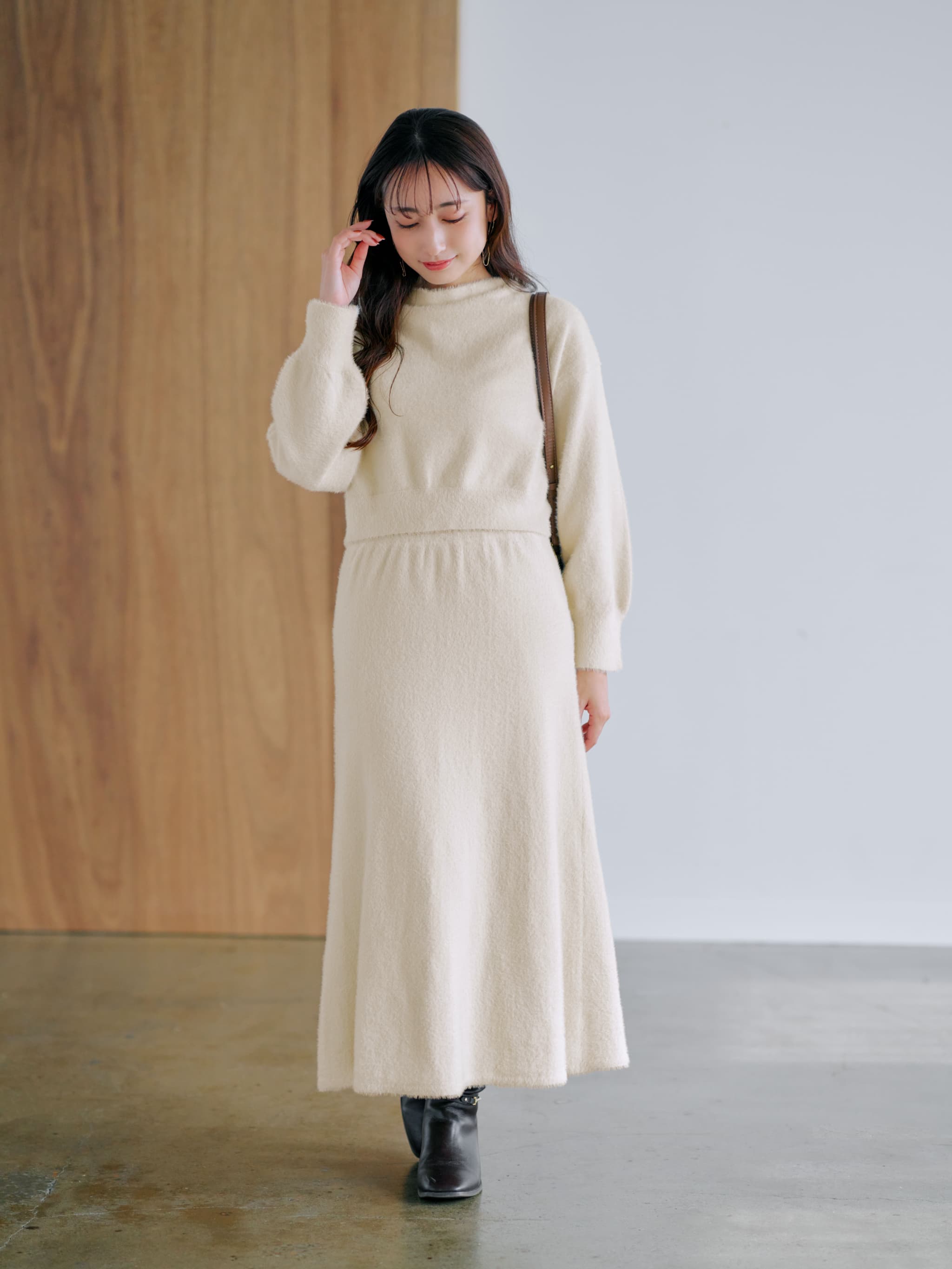 フェザードレープニットセットアップ-short & regular | 小柄・低身長