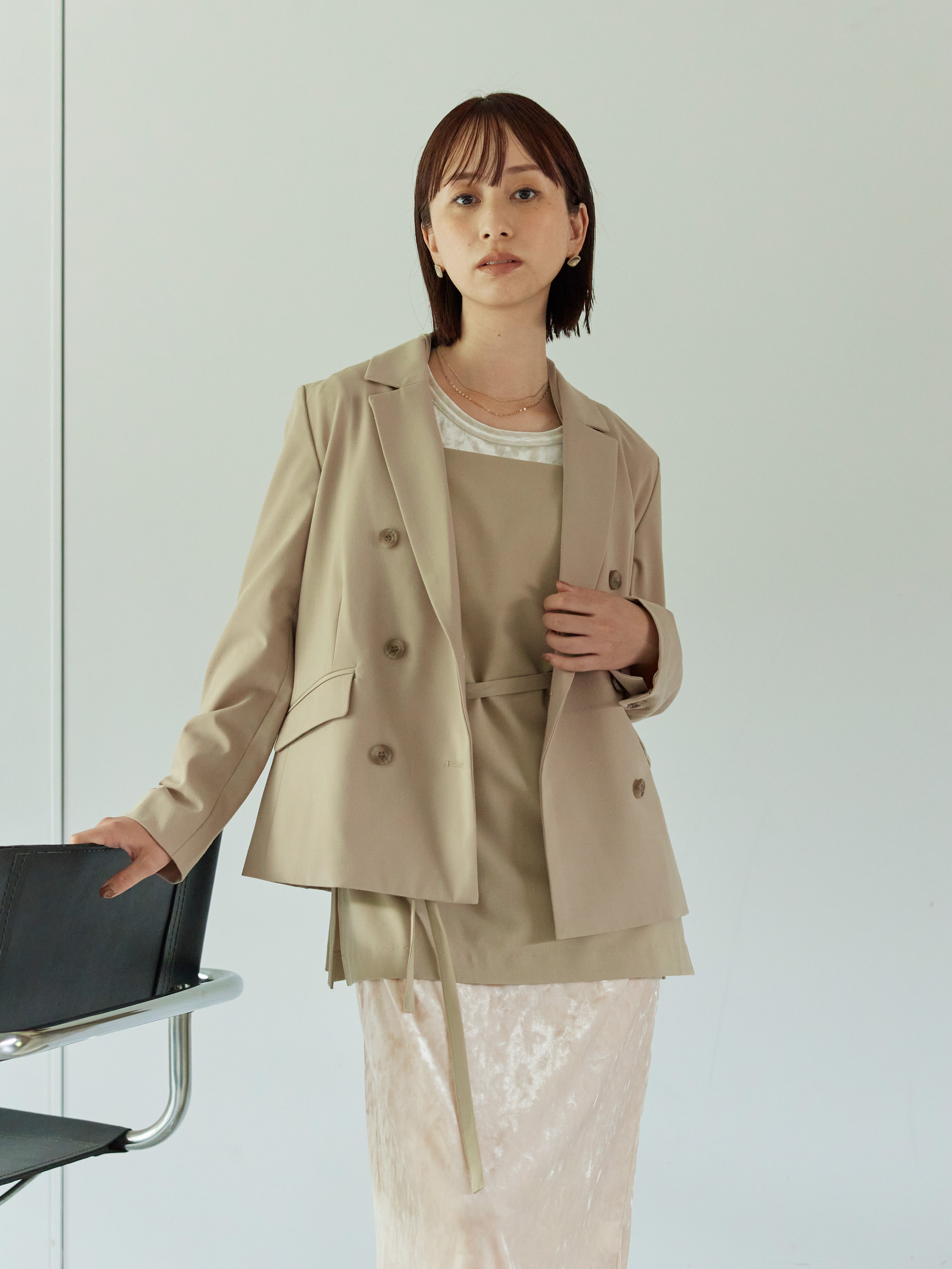 ダブルブレストテーラードジャケット | 小柄・低身長女性向け