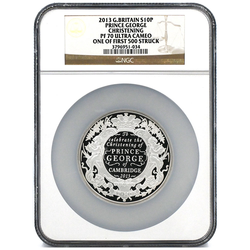イギリス 2013 エリザベス2世 10ポンド 5オンス 銀貨 NGC PF70UC