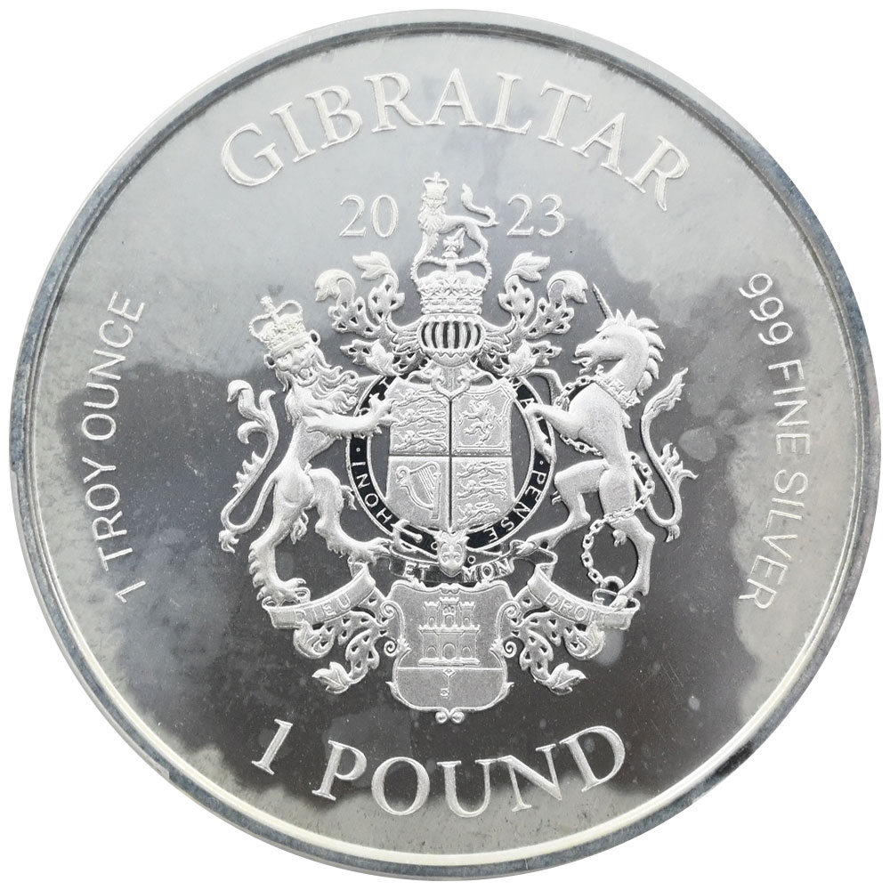 ジブラルタル 2023 1ポンド 1オンス 銀貨 PCGS MS66 正義の女神 49144795