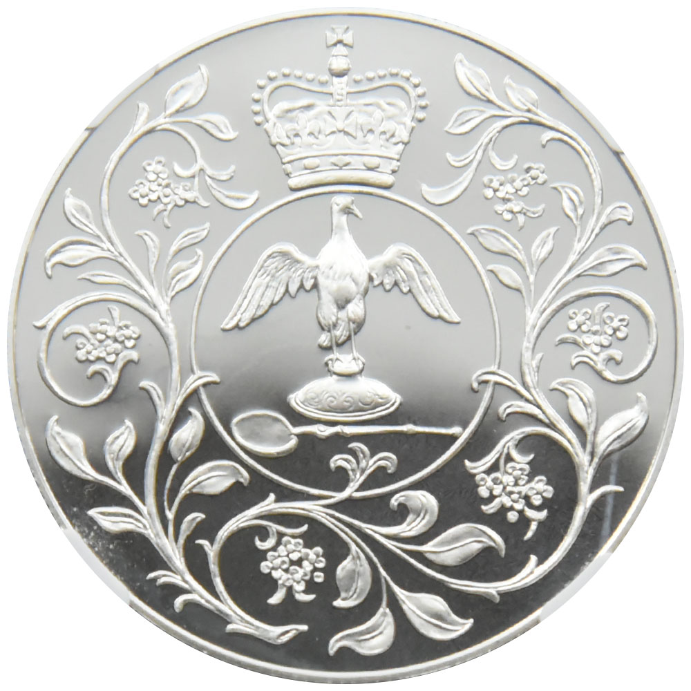 イギリス 1977 エリザベス2世 25ペンス 銀貨 NGC PF68UC 即位25周年