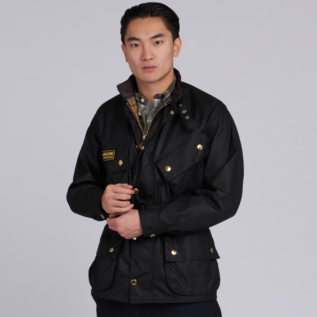 Barbour MEN'S A7 INTERNATIONAL ORIGINAL WAX JACKET BLACK – COLETTE