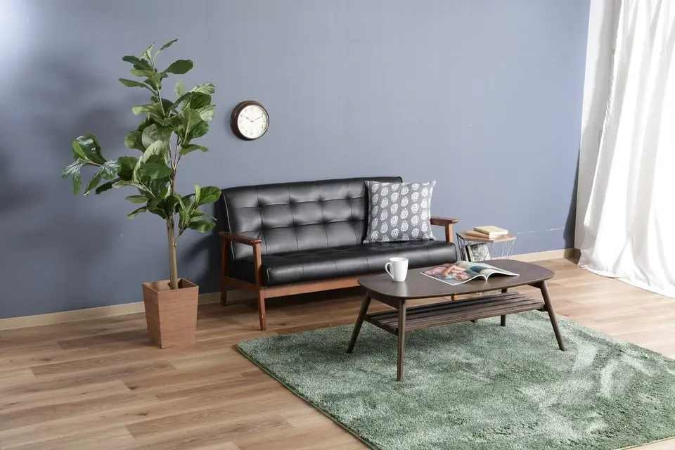 2人掛けソファ 合成皮革 天然木脚 [幅135] | おしゃれな家具