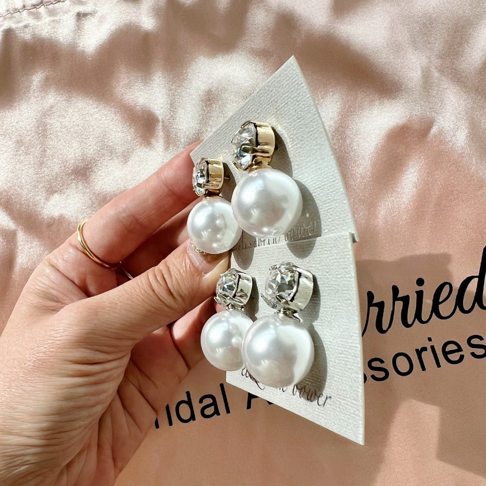 販売【イヤリング】【Elizabeth Bower】Duet Stud シルバー 【結婚式